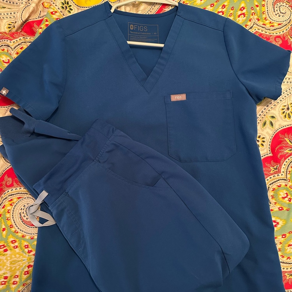 Figs scrubs Royal Blue Set